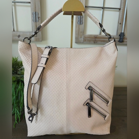 Handbags - Rebecca Minkoff NWOT Blush/Pale Pink Scale Textured Leather Hobo/Crossbody